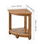Corner Shower Bench, 16.5" Height 12.8" Radius, Faux Wood Grain Polystyrene, 350 LBS with Storage Shelf, Water Resistant, Shower Stool for Inside & Outside Shower, for Bathroom, Living Room