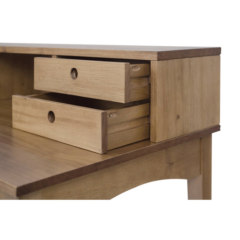 Woodmore Solid Wood Writing Desk, Light Brown, Light Brown
