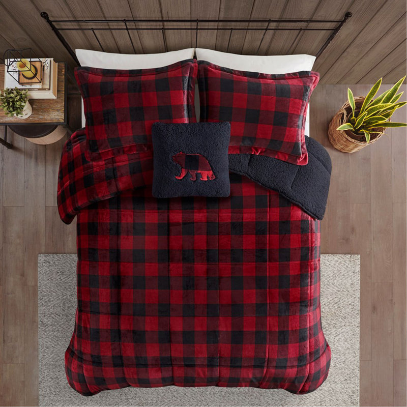 Ensemble d'édredon en duvet synthétique double / grand moelleux à Sherpa, Édredon grand et 3 pièces supplémentaires