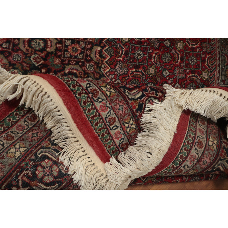 Tapis à motif oriental géométrique rouge foncé Bold 8 x 10