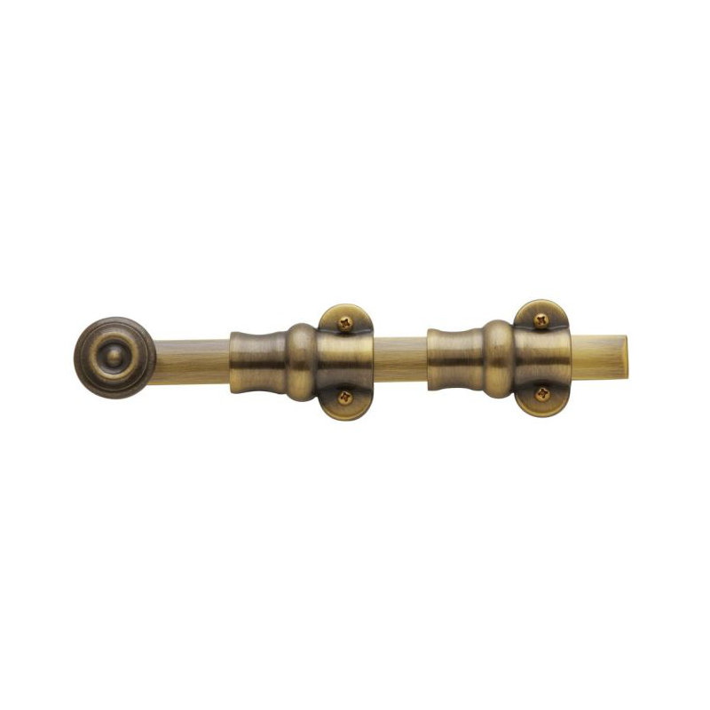 Ornamental Surface Bolt, Antique Brass, 9.1" H x 2.8" W x 2.2" D