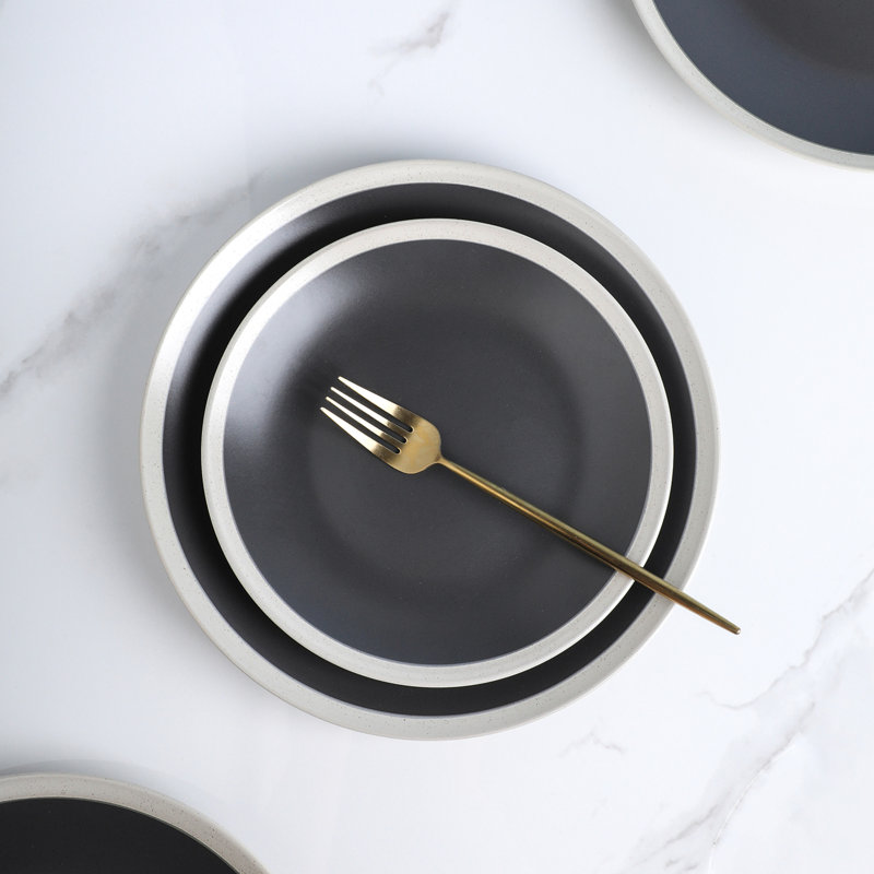 Ensemble d'assiettes en grès Stone Lain Serenity, gris
