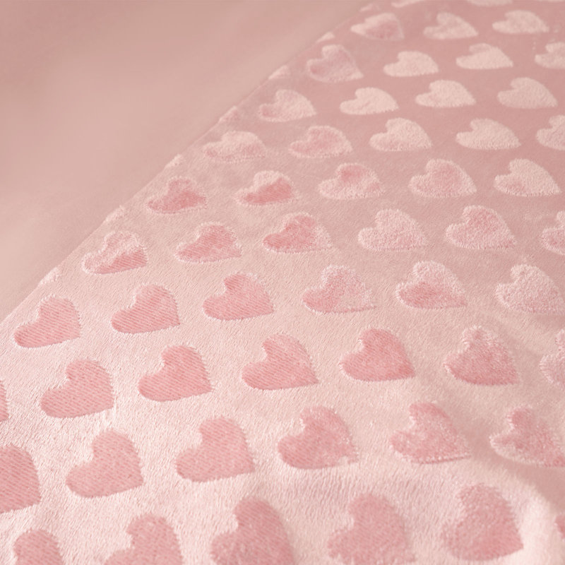 Kass Solid Colour Duvet Cover Set with Pillowcases Included, Blush Pink, Double Duvet Cover