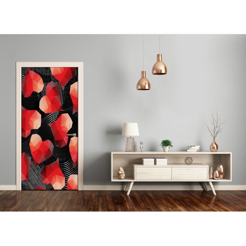 Geometric Heart Door Decal