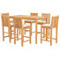 6 - Person Teak Solid Wood Patio Dining Set Umbrella Hole Included Rectangular Table with Cushions Included