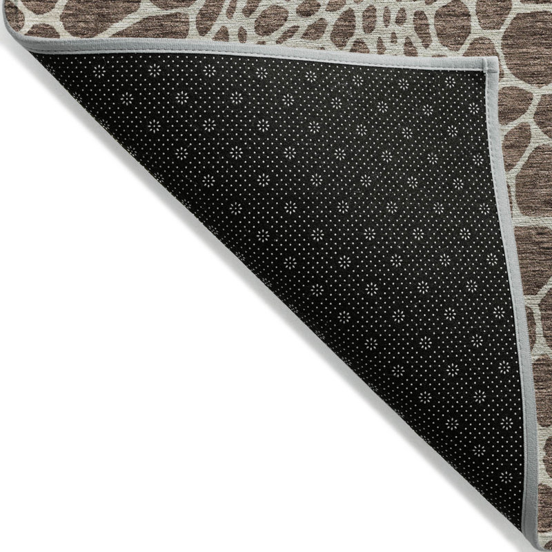 Tapis intérieur et extérieur lavable géométrique 10 pi x 14 pi brun et beige