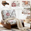 Chaise berçante rembourrée en bois massif-345269529