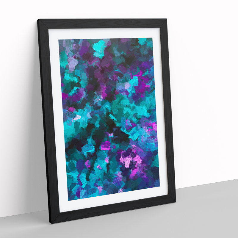 To Eternity Abstract - Single Picture Frame Painting, 34cm H x 25cm W x 2cm D, Black Framed