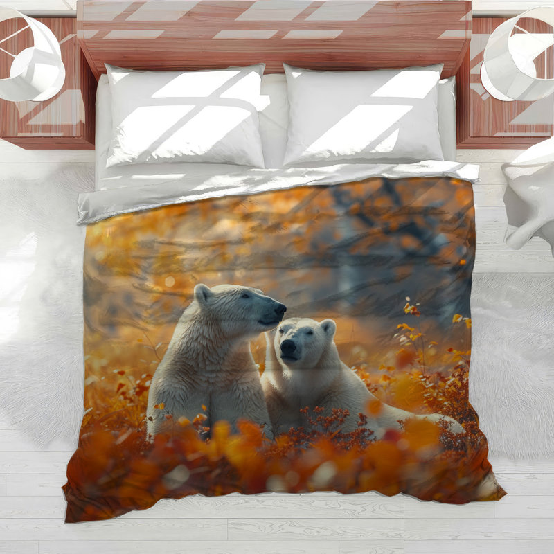 Polar Bears Wildlife Cotton Blend Comforter, Twin Comforter