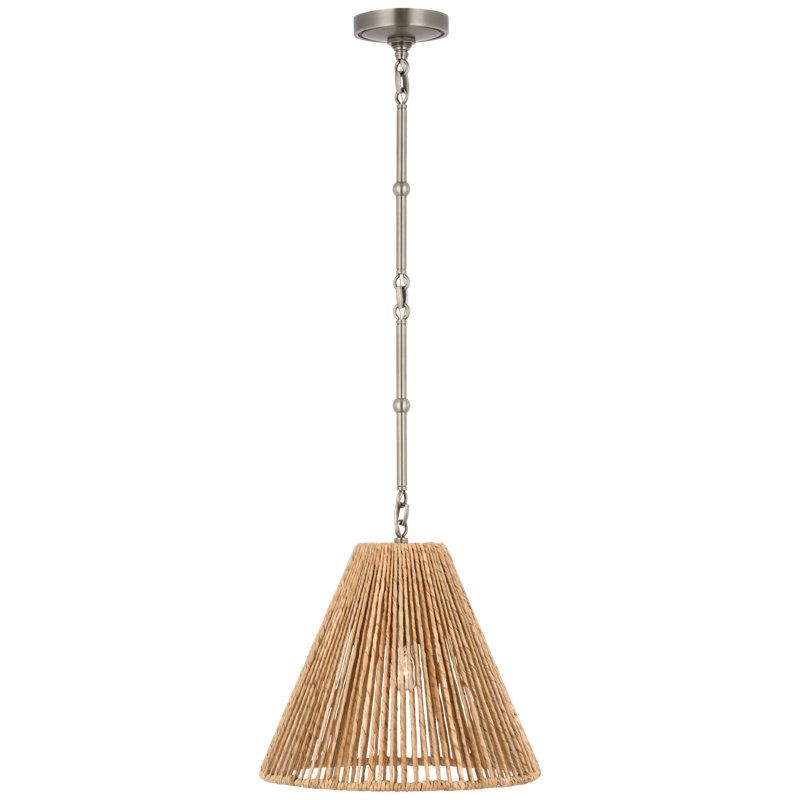Goodman Pendant by Thomas O'Brien, 12.75" H x 15" W x 15" D, Antique Nickel