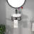 16" x 14" White Ceramic Wall-Mount Bathroom Sink with Black Faucet, Supply Lines & Towel Bar, Compact Oval Vanity Basin with Overflow