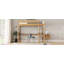 Lit mezzanine simple avec bureau, structure de lit mezzanine rembourrée avec échelle, barrières de sécurité, bois d'hévéa, tête / pied de lit en tissu molletonné