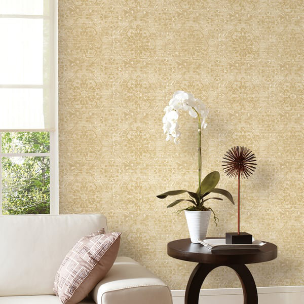 Elegance 10m x 53cm Metallic Wallpaper Roll, Beige