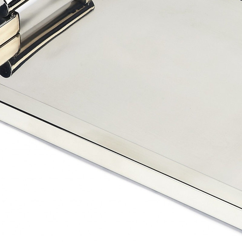 Morante Stainless Steel Rectangular Serving Tray, Silver