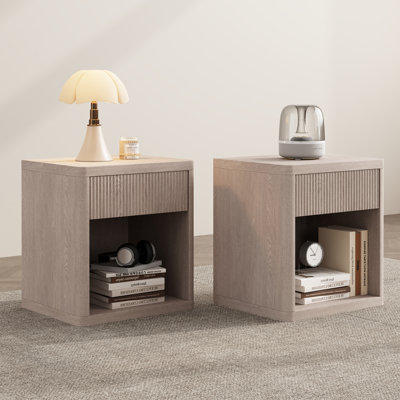 Charvi 22.7'' W Fluted Nightstand with Drawer and Storag