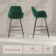 Modern Velvet/Suede Upholstered Bar Stool with Diamond Tufted Back, Counter Height Chair with Black Metal Legs-8452100