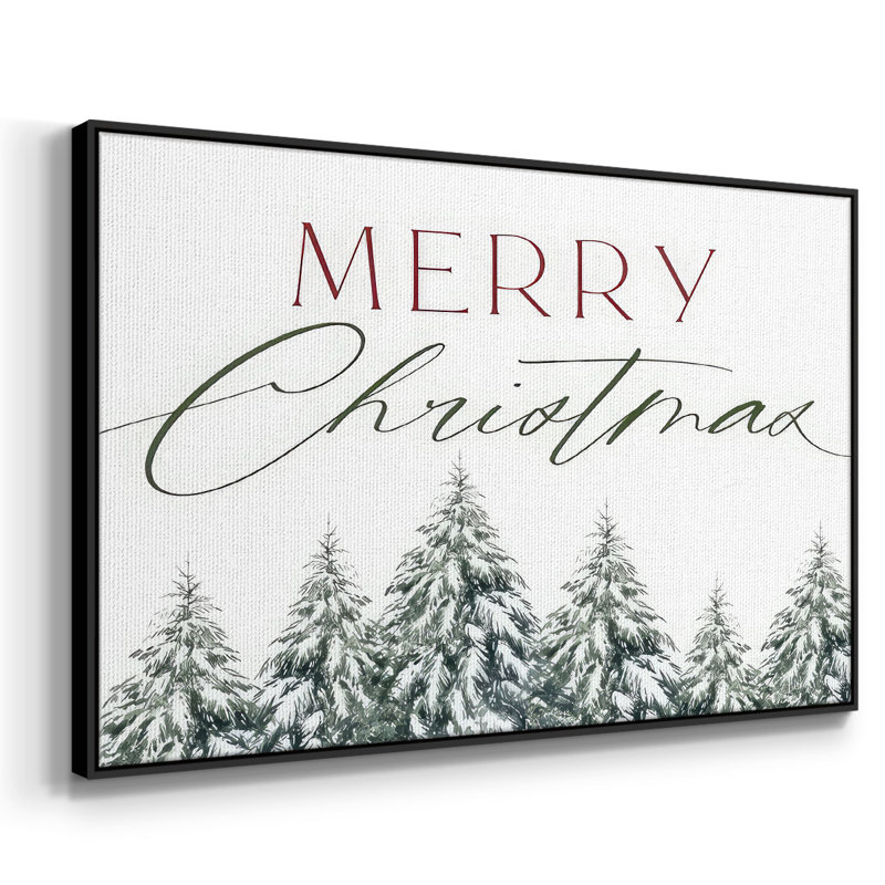 Joyeux Noël, arbres, Cadre noir, H 25 po x l 37 po x P 1,5 po