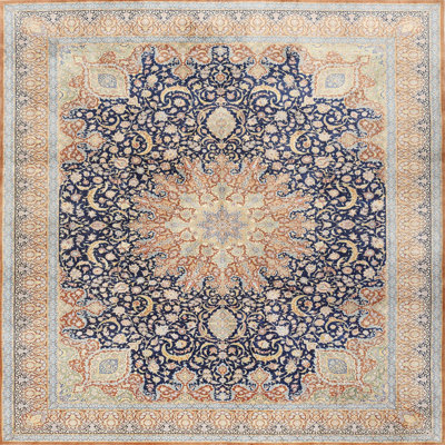 Tapis décoratif bleu clair/vert clair oriental ellise