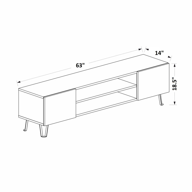 Meuble télé pour téléviseur de 75 po ou moins Annela, Chêne / anthracite