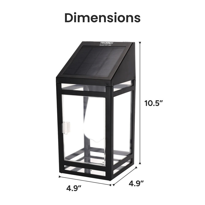 Alonie Outdoor Solar LED Wall Lantern, LED Edison Bulb, Clear