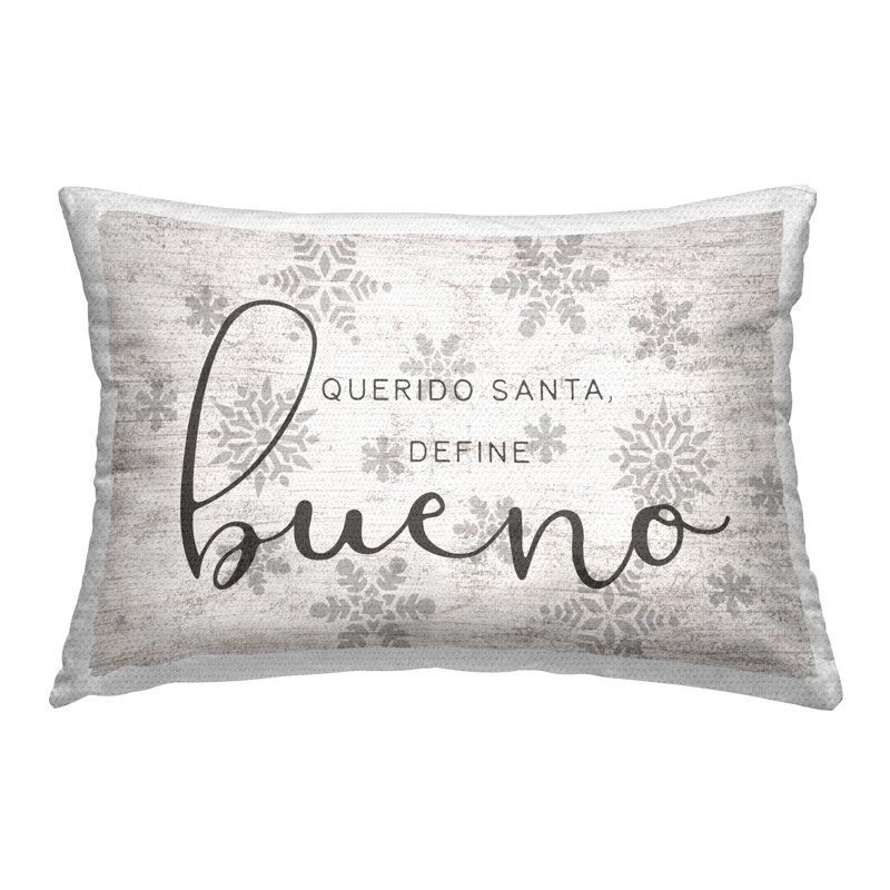 Coussin d'extérieur imprimé Querido Santa Define Bueno par Lil 'Rue