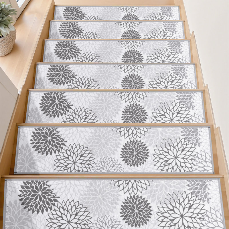 Tapis d'escalier intérieur antidérapant, Gris
