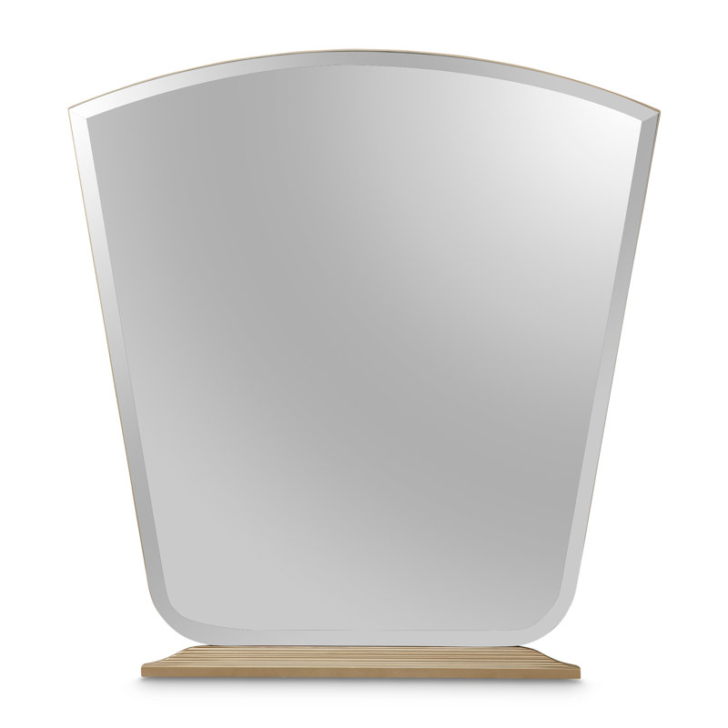 Malibu Crest Asymmetrical Beveled Mirror, Burnished Gold, 38" x 36"