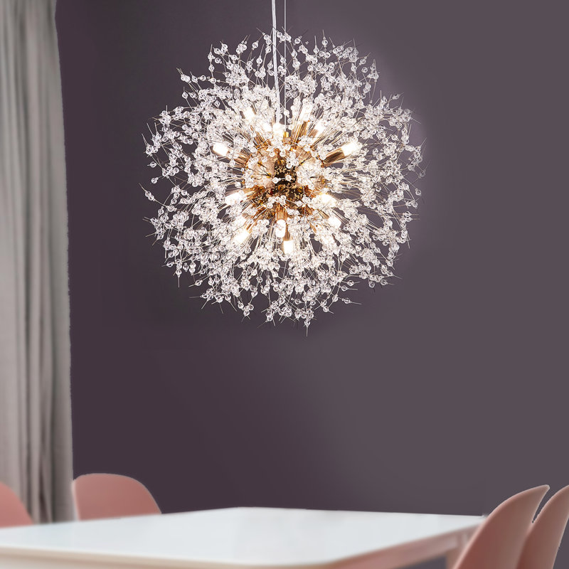 Lustre perlé en cristal 12 lumières Shugar, Or