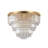   6-Light 20" Crystal Chandelier Gold Flush Mount Ceiling Light-889230160