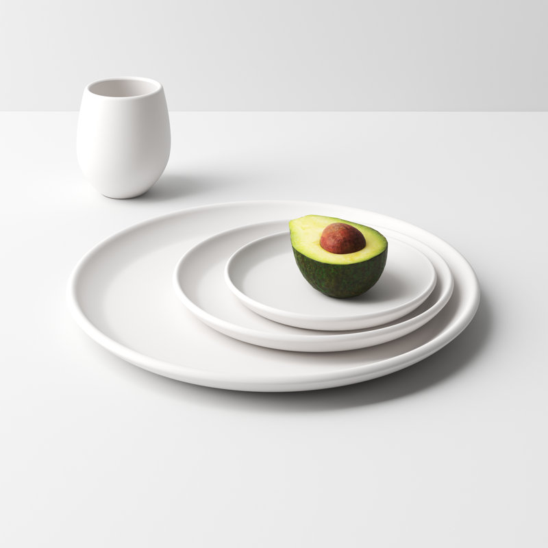 Borgen Piece Stoneware Dinnerware Set, Chalk