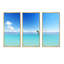 «Blue Corals Island Sea - Sea & Shore», ensemble de 3 toiles murales encadrées-1299751228-1299751229