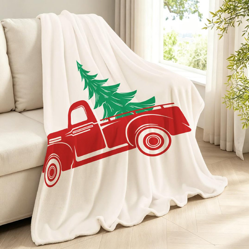 Machine Printed Throw Blanket, Throw 40" x 50"