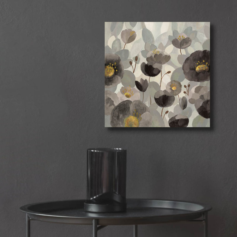  «Morning Bloom Greige» par Silvia Vassileva, art mural en verre acrylique, 12 po x 12 po