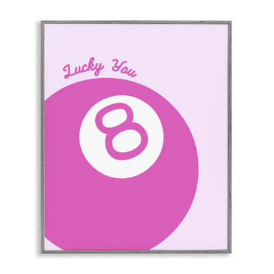 Stupell Industries Lucky You Eight Ball, estampe numérique encadrée par House of Lulu