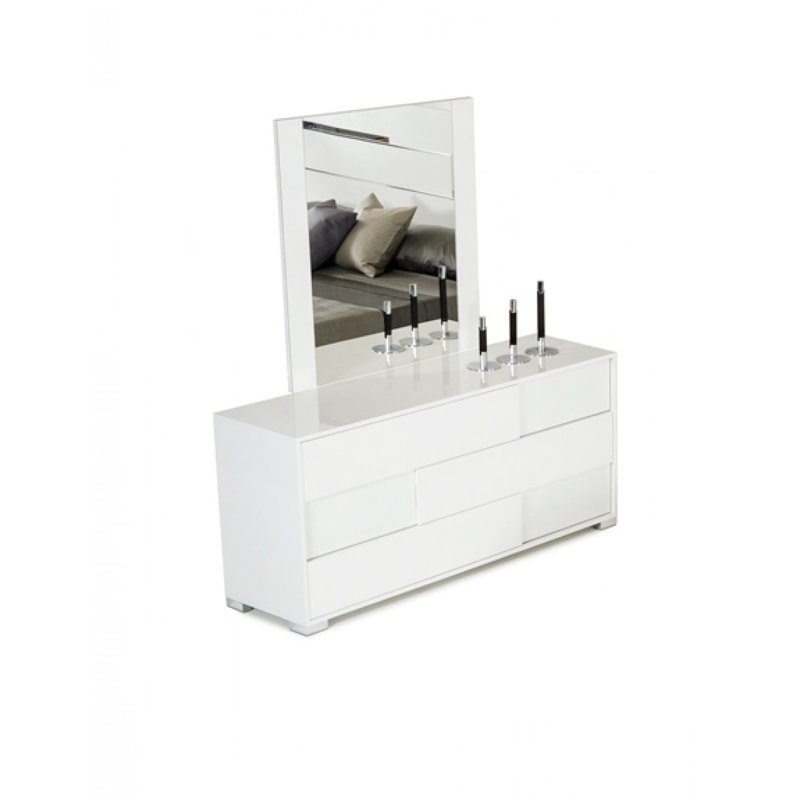 Parman Wood Wall Mirror, White