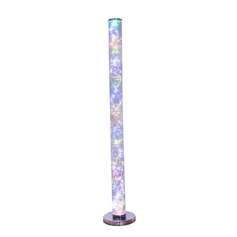 Lampe sur pied à DEL avec corde multicolore exposée de 49 pouces avec télécommande sans fil pour les intérieurs modernes