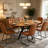 Clanton 43.2"-59.1" Extendable Round Dining Table Set, Mid Century Wooden Round Kitchen Table, Walnut Coffee Table For 4-6 Person,Pu Leather Chair-552416126-552416125-552416121