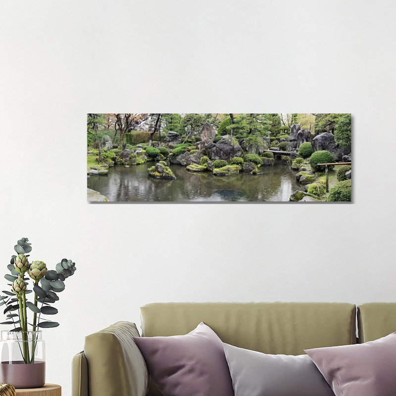 Koi Fish In A Pond At Hirosaki Park, Hirosaki, Aomori Prefecture, Japan by Panoramic Images - Wrapped Canvas Panoramic Print