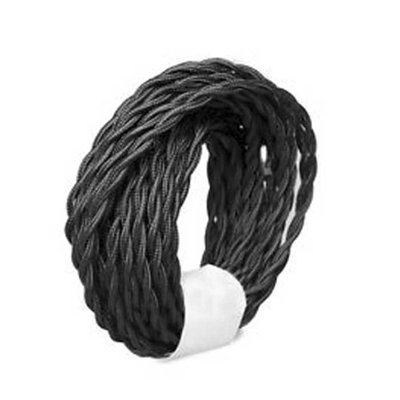 Fil recouvert de tissu rond de 16,4 pi, fil électrique recouvert de tissu doré 18/3, cordon de lampe en tissu à 3 fils de calibre 18, câble tressé à 3 brins Vintage.