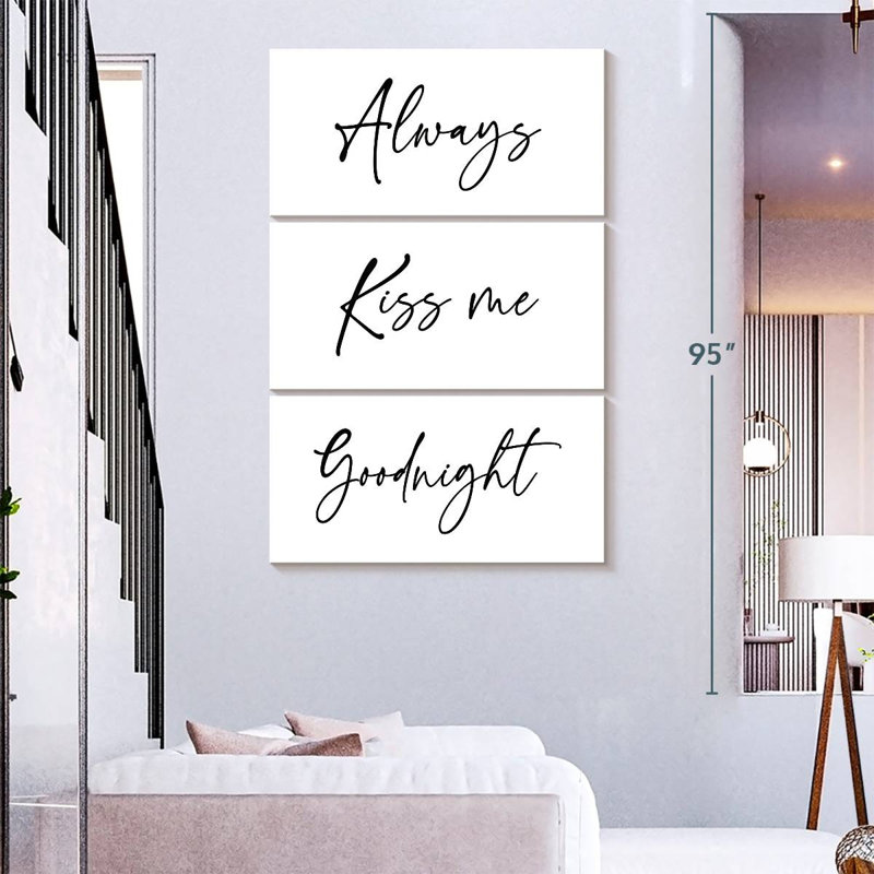 Plaque murale Kema Kiss Me Goodnight, H 74 po x l 48 po