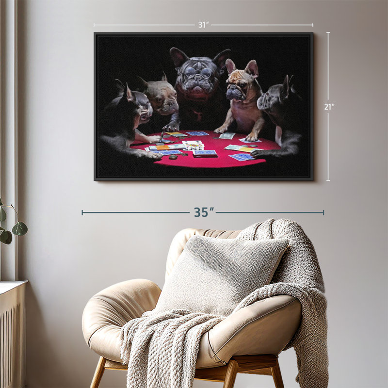Dogs Play Poker Wall Art, H 21 po x l 31 po