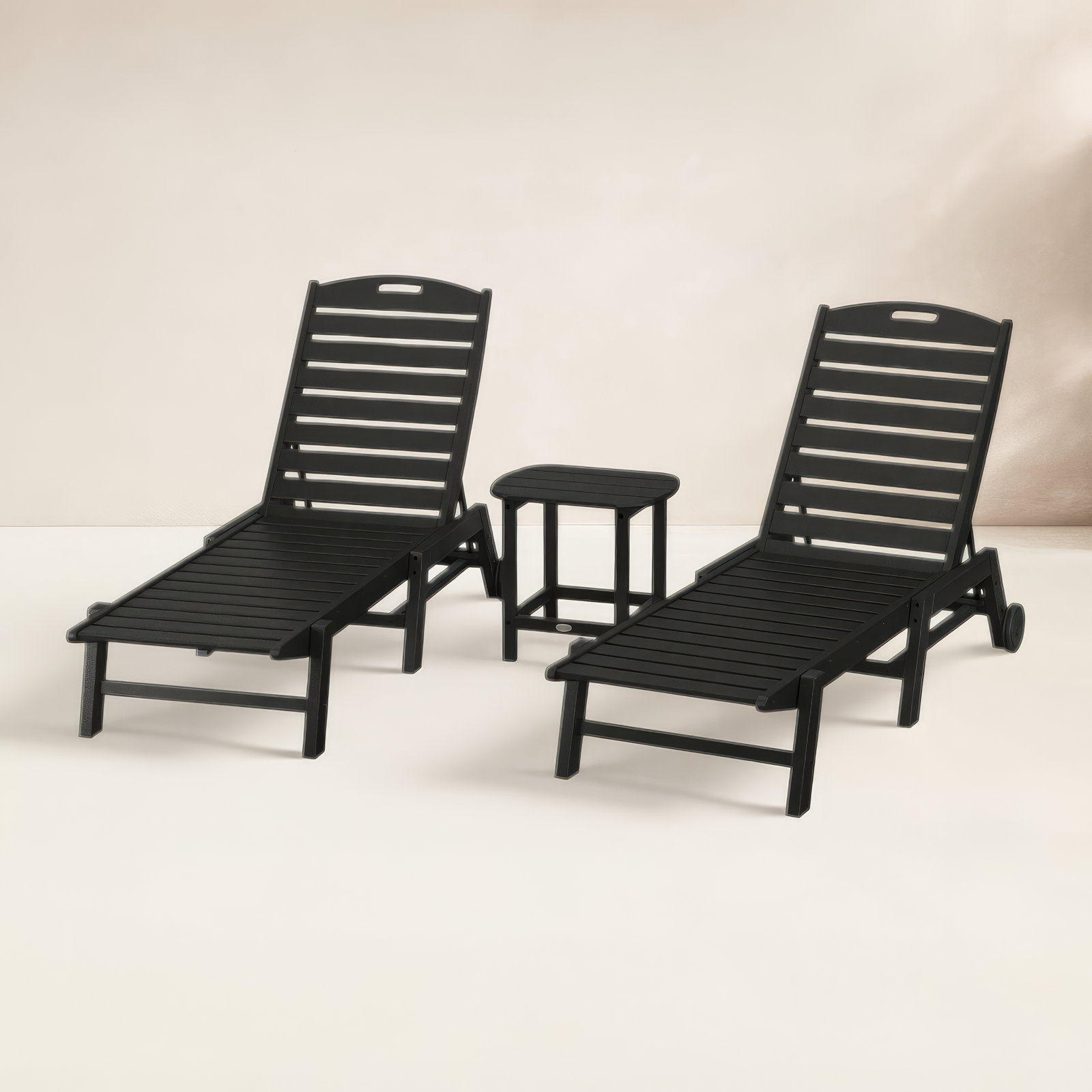 POLYWOOD® Nautical 2-Person Patio Seating Group, Black