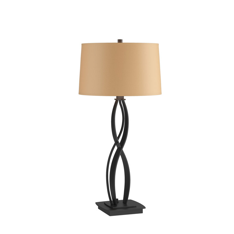 Almost Infinity Table Lamp, Flax, Black