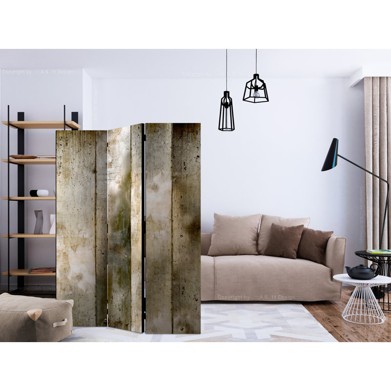 Gullermo 135cm W x 172cm H 3 - Panel Solid Wood Folding Room Divider