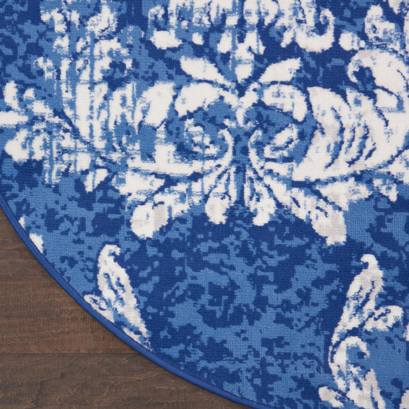 Tapis blanc / bleu Manius, Rectangle 8 pi x 10 pi
