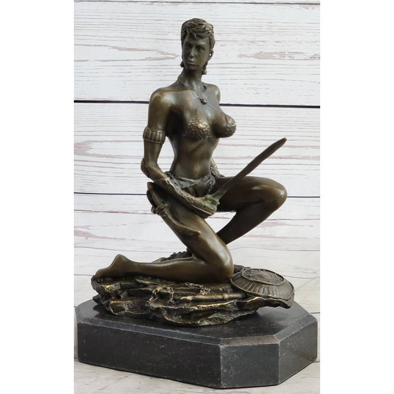 Statue de fille en bronze Sivanne Warrior Sculpture