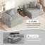 Canapé-lit convertible de 78,4 po avec coussins, canapé-lit pliant à structure fixe, causeuse modulaire en chenille pour le salon, emballage de compression-1931702052