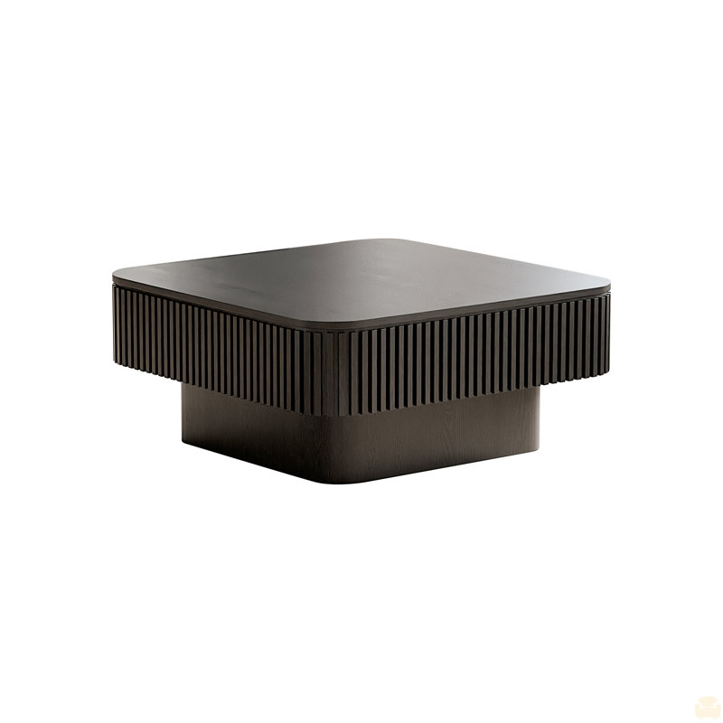 Table basse 31,5 "carrée avec rangement, Noir