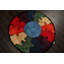 Tapis rond en coton / polyester fait à la main 4 pi en bleu / rouge / mauve / vert / orange / brun clair