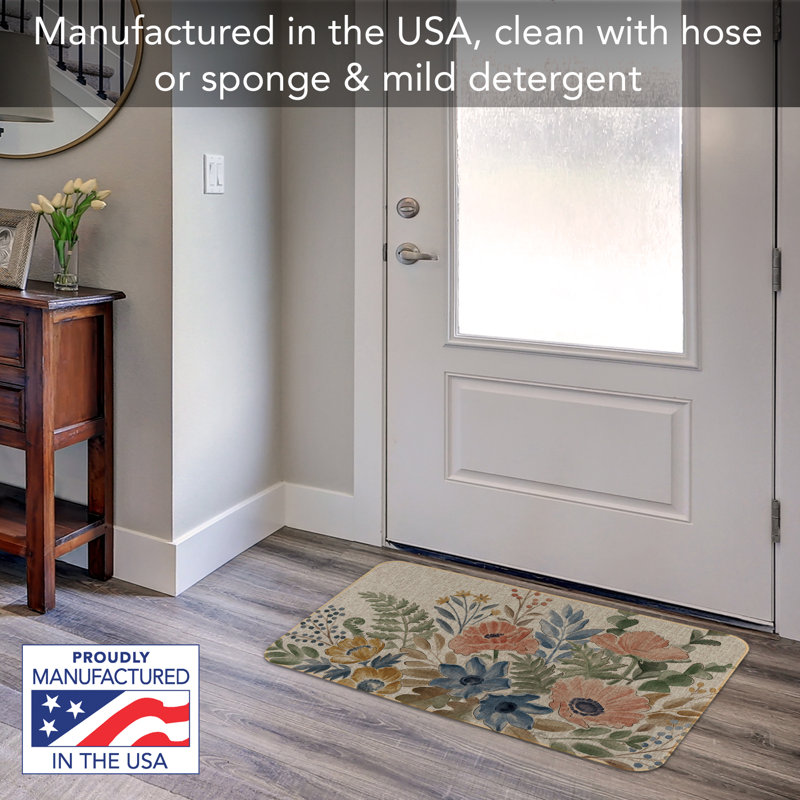 Botanical Blends Linen Look Rubber Backed Floor Mat